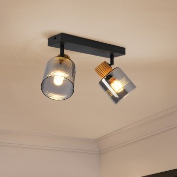 Brilagi - HYGGE-kohdevalaisin 2xE14/15W/230V musta/savunvärinen