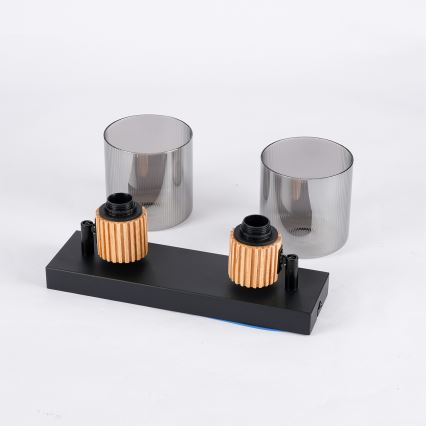 Brilagi - HYGGE-kohdevalaisin 2xE14/15W/230V musta/savunvärinen