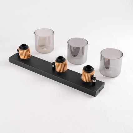 Brilagi - HYGGE-kohdevalaisin 3xE14/15W/230V musta/savunharmaa