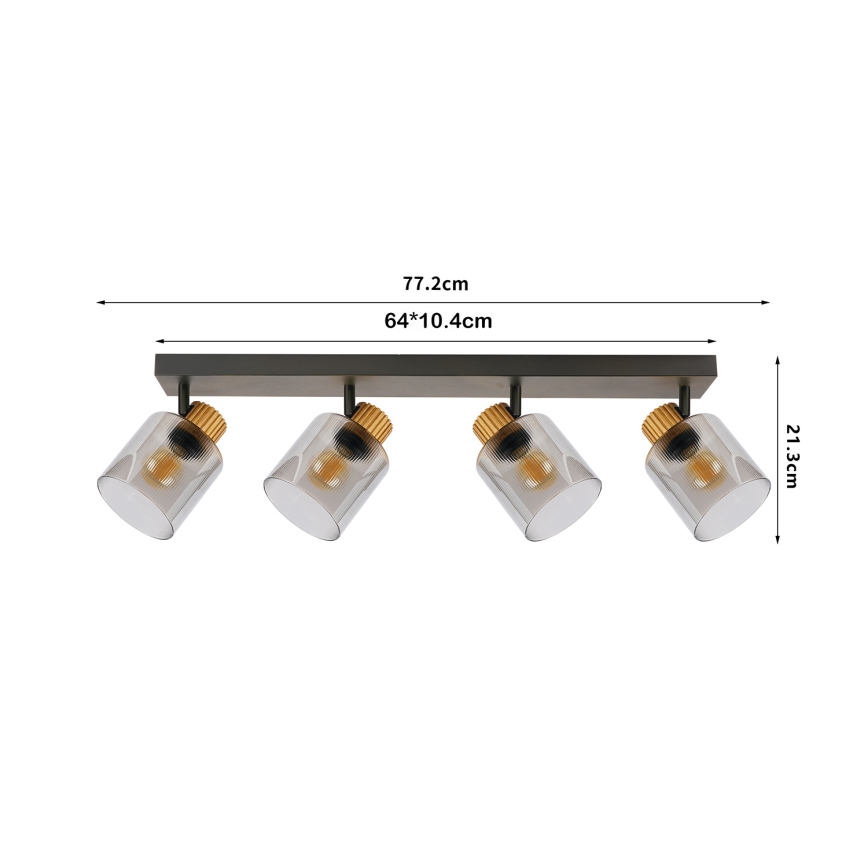 Brilagi - HYGGE-kohdevalaisin 3xE14/15W/230V musta/savunharmaa