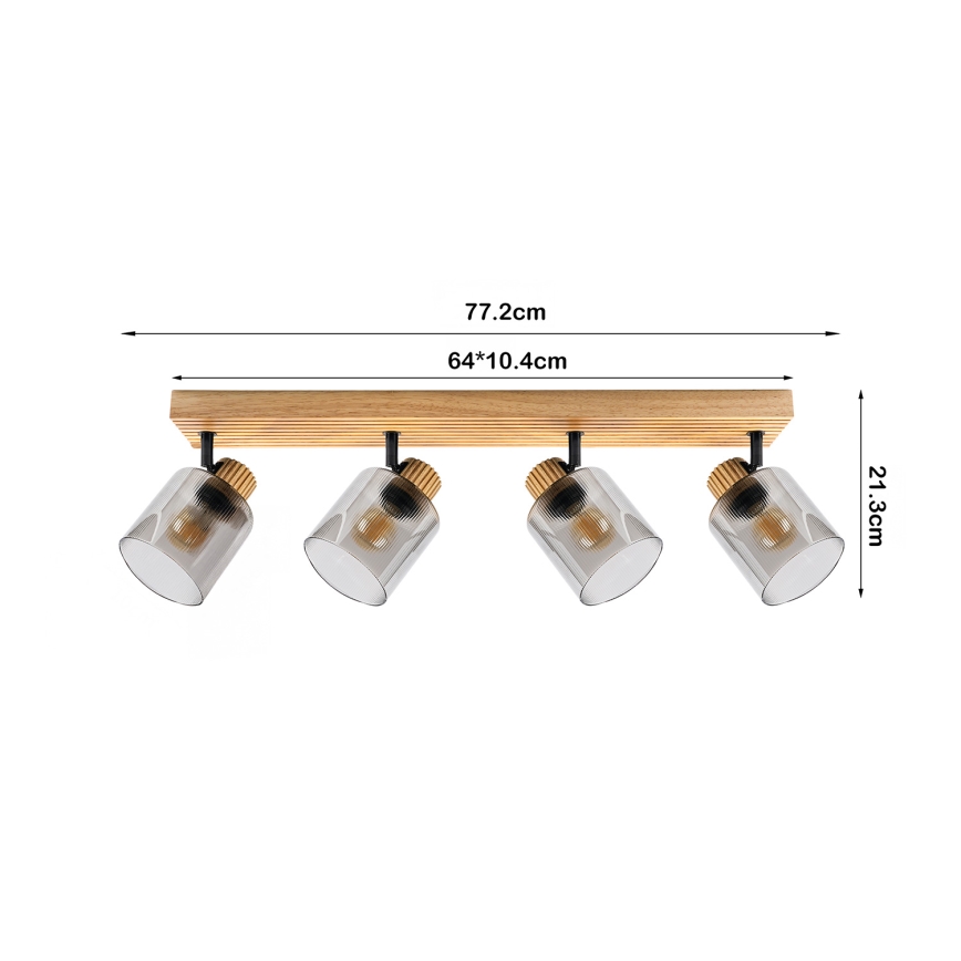 Brilagi - HYGGE-kohdevalaisin 4xE14/15W/230V kumipuu/savunharmaa
