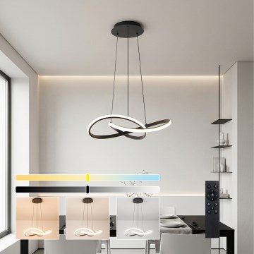 Brilagi - INFINITY himmennettävä LED-riippuvalaisin vaijerilla LED/55W/230V 3000-6000K 50x50 cm musta + kaukosäädin