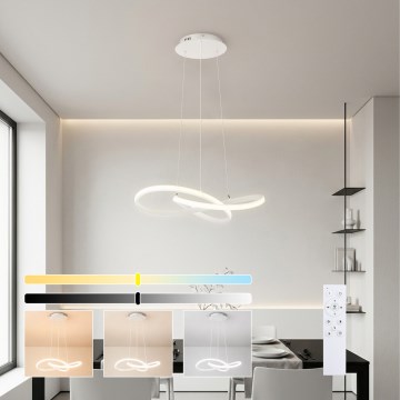 Brilagi - INFINITY himmennettävä vaijerikiinnitteinen LED-riippuvalaisin LED/55W/230V 3000-6000K 50x50 cm valkoinen + kaukosäädin