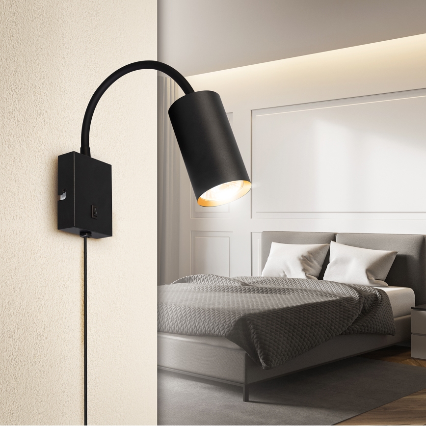 Brilagi - Joustava seinävalaisin SELE 1xGU10/30W/230V musta/kulta