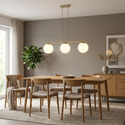 Brilagi - Kaapelikiinnitteinen riippuvalaisin MILO ECRU 3xE27/60W/230V beige/kultainen