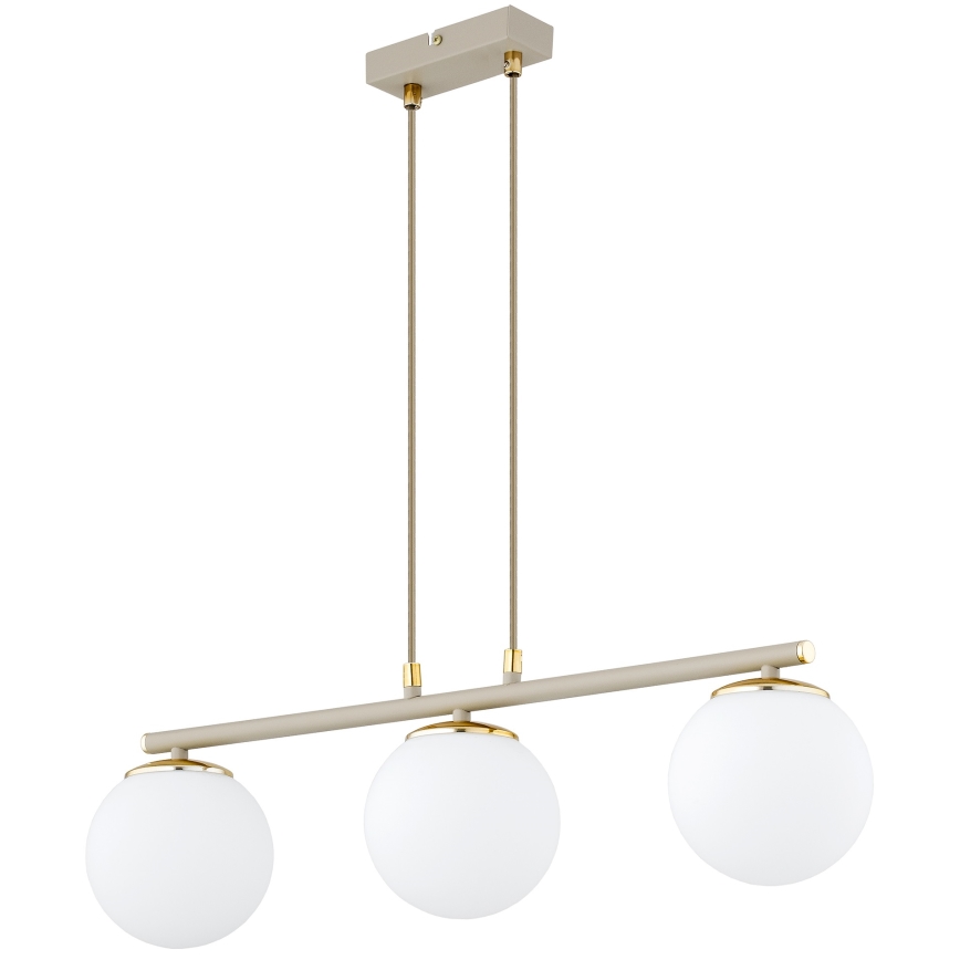 Brilagi - Kaapelikiinnitteinen riippuvalaisin MILO ECRU 3xE27/60W/230V beige/kultainen