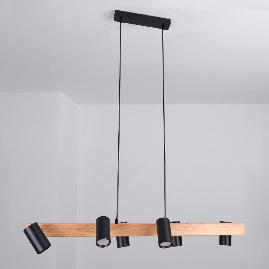 Brilagi - Kaapeliriippuvalaisin SELE 6xGU10/30W/230V musta/tammi-dekori