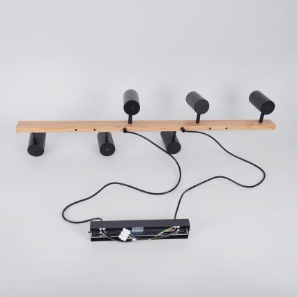 Brilagi - Kaapeliriippuvalaisin SELE 6xGU10/30W/230V musta/tammi-dekori
