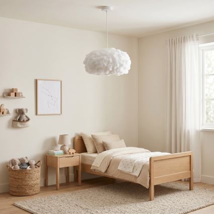 Brilagi - Kaapeliriippuvalaisin SOLEAIR 1xE27/60W/230V Ø 45 cm, valkoinen