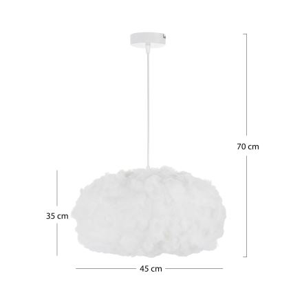 Brilagi - Kaapeliriippuvalaisin SOLEAIR 1xE27/60W/230V Ø 45 cm, valkoinen