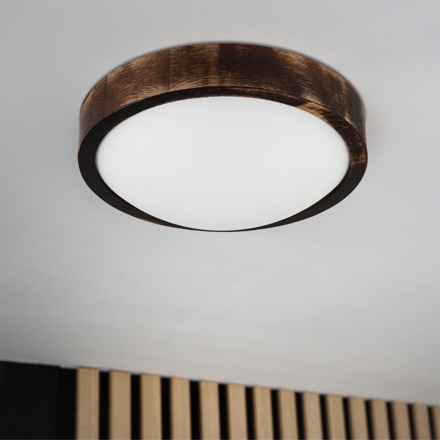 Brilagi - Katto-valaisin CARVALHO SLIM SMOKEY 1xE27/60W/230V, tammi, halkaisija 27,5 cm