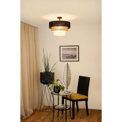 Brilagi - Kiinnitettävä kattovalaisin ASPEN LUNETA 1xE27/15W/230V halkaisija 45 cm musta/beige/kerma