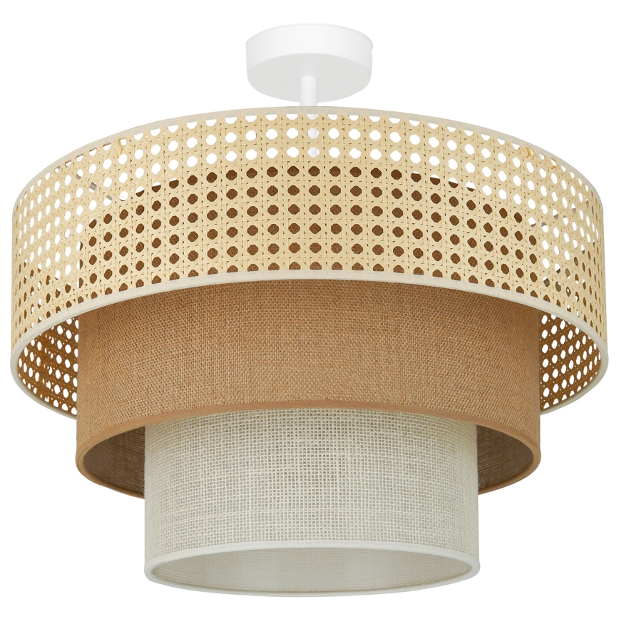 Brilagi - Katto- tai seinävalaisin CEDAR LUNETA 1xE27/15W/230V halkaisija 45 cm rottinki/ruskea/kerma