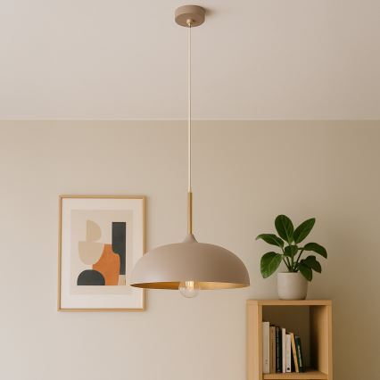 Brilagi - Kattokruunu johdossa ABRAHAM 1xE27/60W/230V halkaisija 35 cm beige