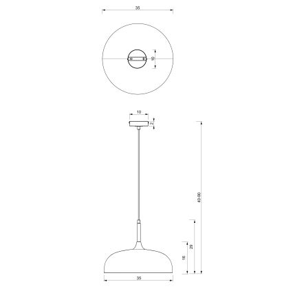 Brilagi - Kattokruunu johdossa ABRAHAM 1xE27/60W/230V halkaisija 35 cm beige