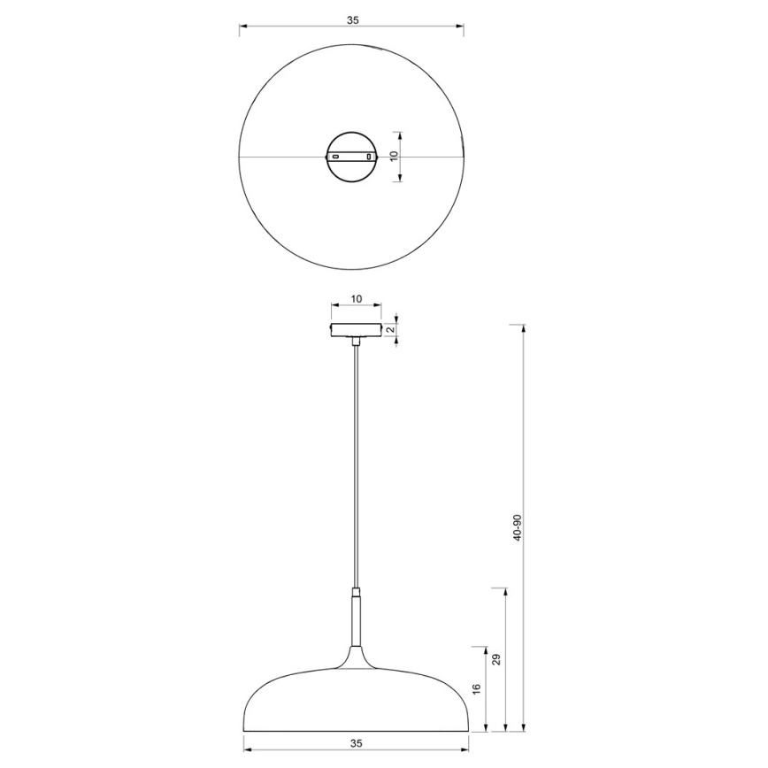 Brilagi - Kattokruunu johdossa ABRAHAM 1xE27/60W/230V halkaisija 35 cm valkoinen