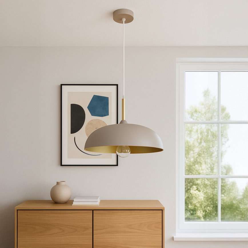 Brilagi - Kattokruunu johdossa ABRAHAM 1xE27/60W/230V halkaisija 45 cm beige