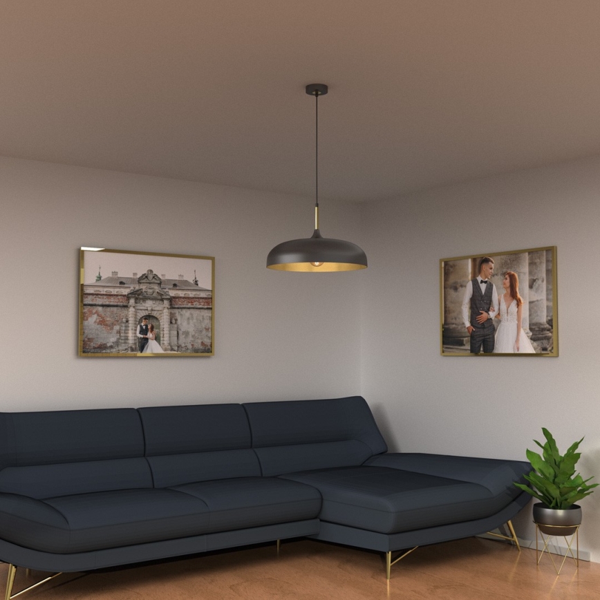 Brilagi - Kattokruunu johdossa ABRAHAM 1xE27/60W/230V halkaisija 45 cm musta