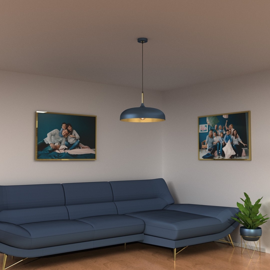 Brilagi - Kattokruunu johdossa ABRAHAM 1xE27/60W/230V halkaisija 45 cm sininen