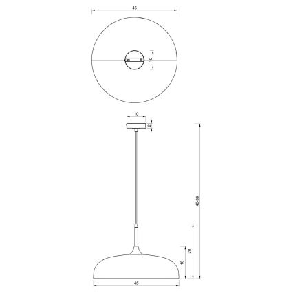 Brilagi - Kattokruunu johdossa ABRAHAM 1xE27/60W/230V halkaisija 45 cm sininen
