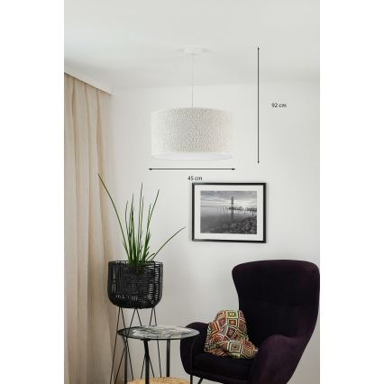 Brilagi - Kattokruunu johdossa BOUCLE ROLLER 1xE27/15W/230V halkaisija 45 cm kerma