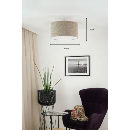 Brilagi - Kattokruunu johdossa BOUCLE ROLLER 1xE27/15W/230V halkaisija 45 cm ruskea