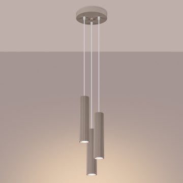 Brilagi - Kattokruunu johdossa CRESTO 3xGU10/10W/230V taupe