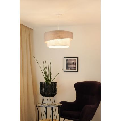 Brilagi - Kattokruunu johdossa DOVER SHINE 1xE27/15W/230V halkaisija 50 cm harmaa/kerma