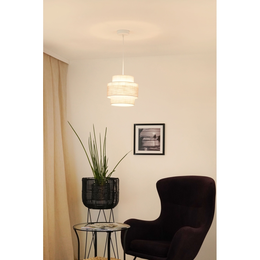 Brilagi - Kattokruunu johdossa DOVER SPACE 1xE27/15W/230V halkaisija 25 cm harmaa/kerma