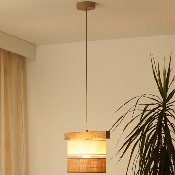 Brilagi - Kattokruunu johdossa FOREST 1xE27/15W/230V mänty/beige/kerma