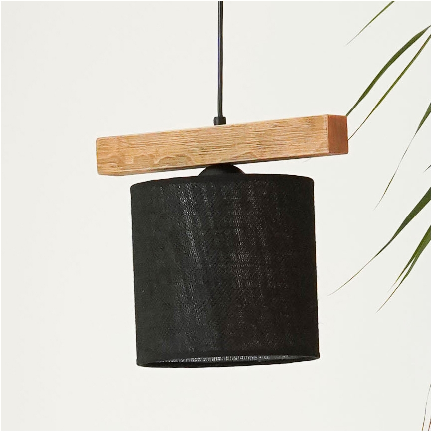 Brilagi - Kattokruunu johdossa FOREST 1xE27/15W/230V mänty/musta