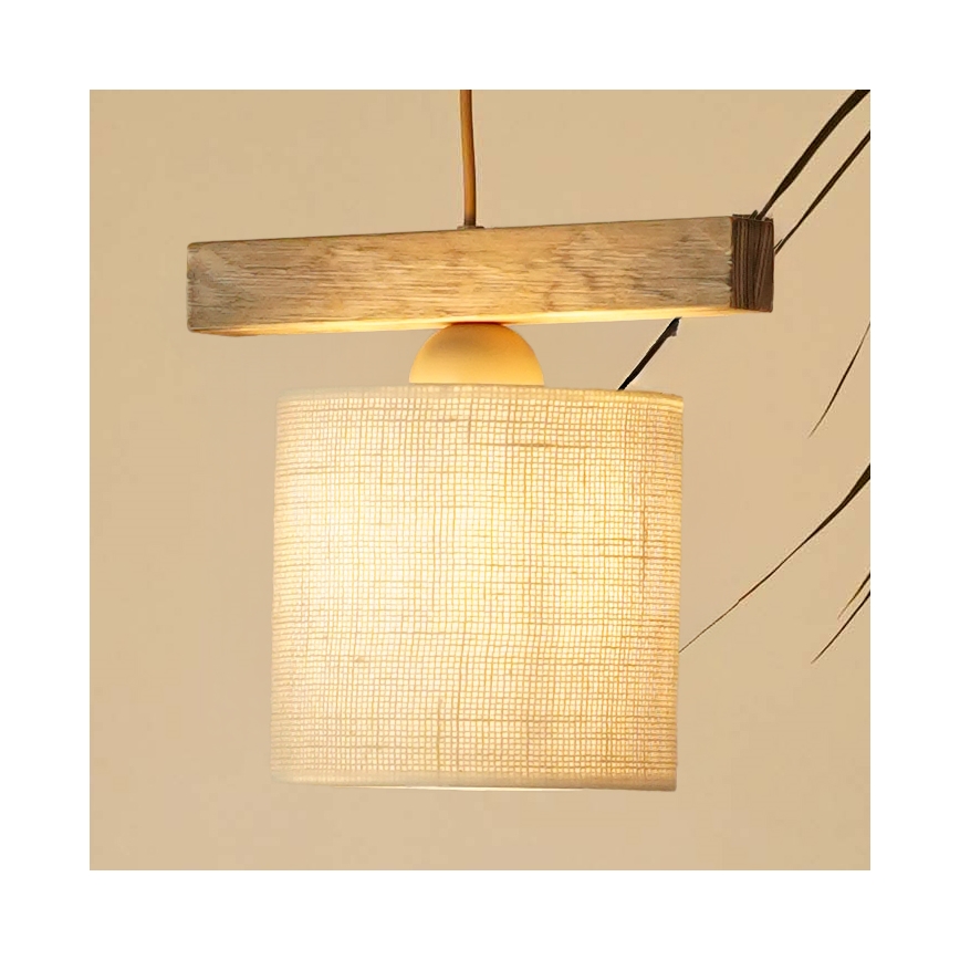 Brilagi - Kattokruunu johdossa FOREST 1xE27/15W/230V mänty/ruskea/kerma