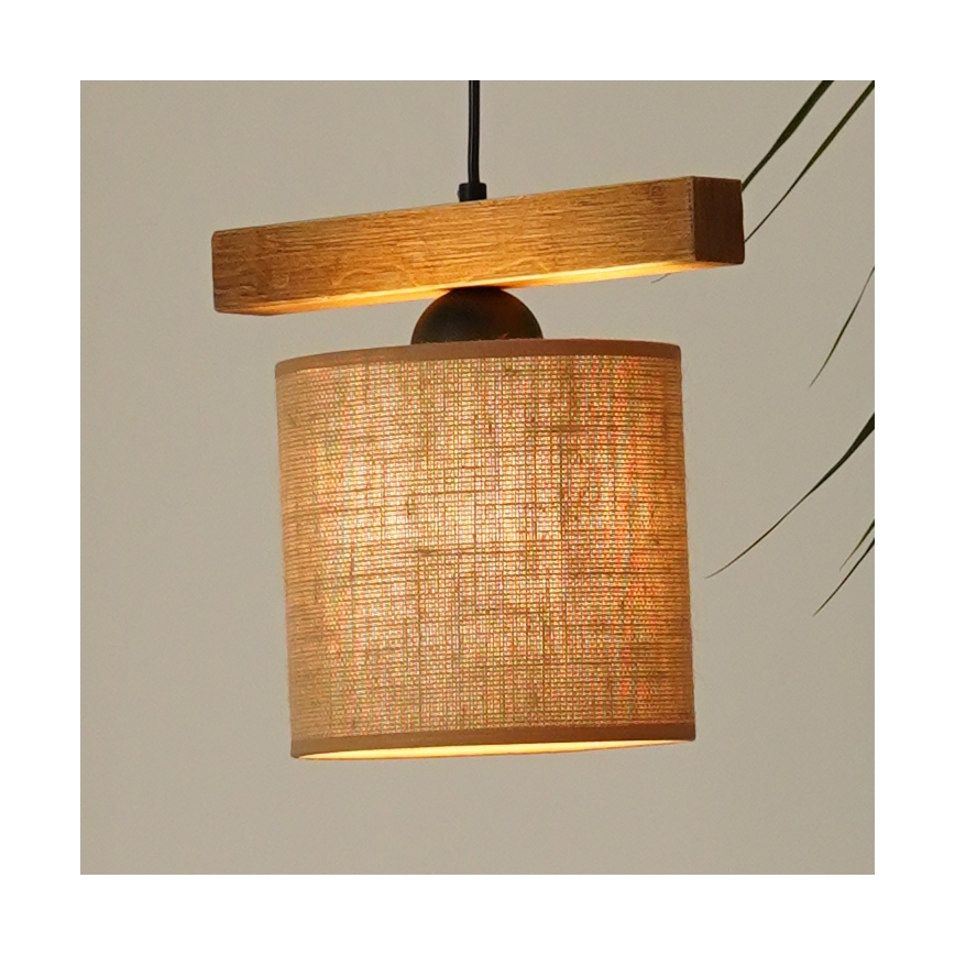 Brilagi - Kattokruunu johdossa FOREST 1xE27/15W/230V mänty/ruskea/musta