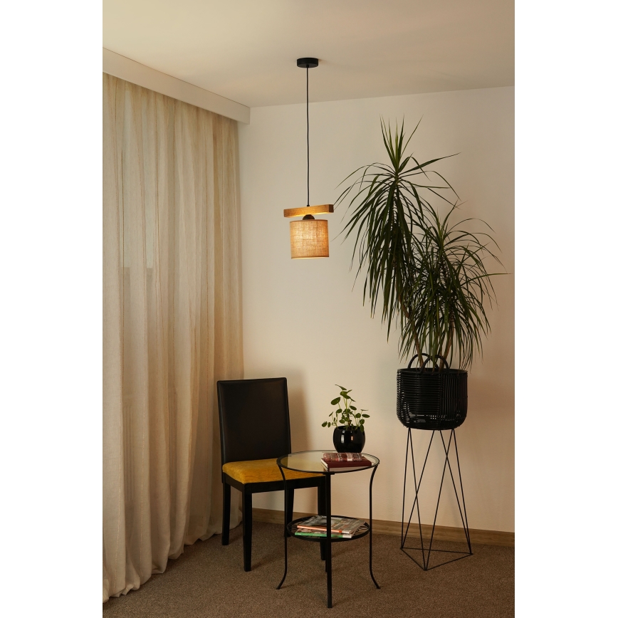 Brilagi - Kattokruunu johdossa FOREST 1xE27/15W/230V mänty/ruskea/musta