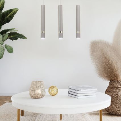 Brilagi - Kattokruunu johdossa POKER 3xGU10/25W/230V beige/kulta