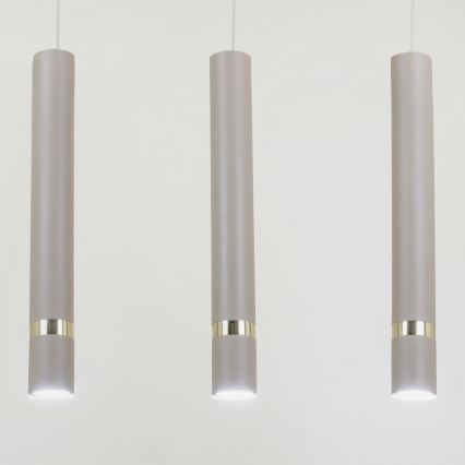 Brilagi - Kattokruunu johdossa POKER 3xGU10/25W/230V beige/kulta