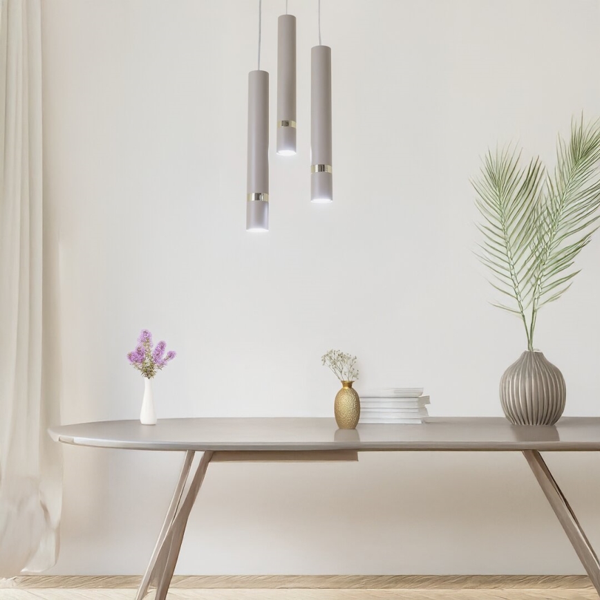 Brilagi - Kattokruunu johdossa POKER 3xGU10/25W/230V beige/kulta