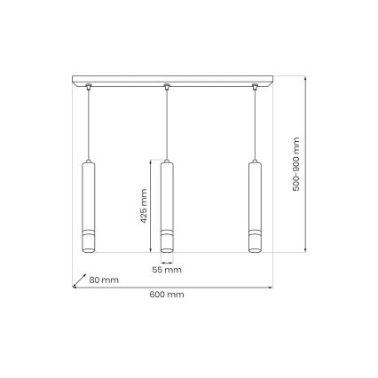 Brilagi - Kattokruunu johdossa POKER 3xGU10/25W/230V beige/kulta
