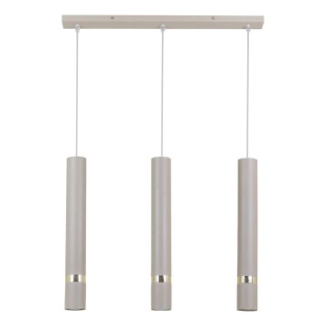 Brilagi - Kattokruunu johdossa POKER 3xGU10/25W/230V beige/kulta