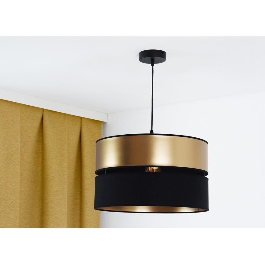 Brilagi - Kattokruunu johdossa ROYAL 1xE27/15W/230V halkaisija 40 cm musta/kulta