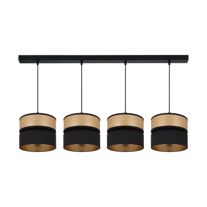 Brilagi - Kattokruunu johdossa ROYAL 4xE27/15W/230V musta/kulta