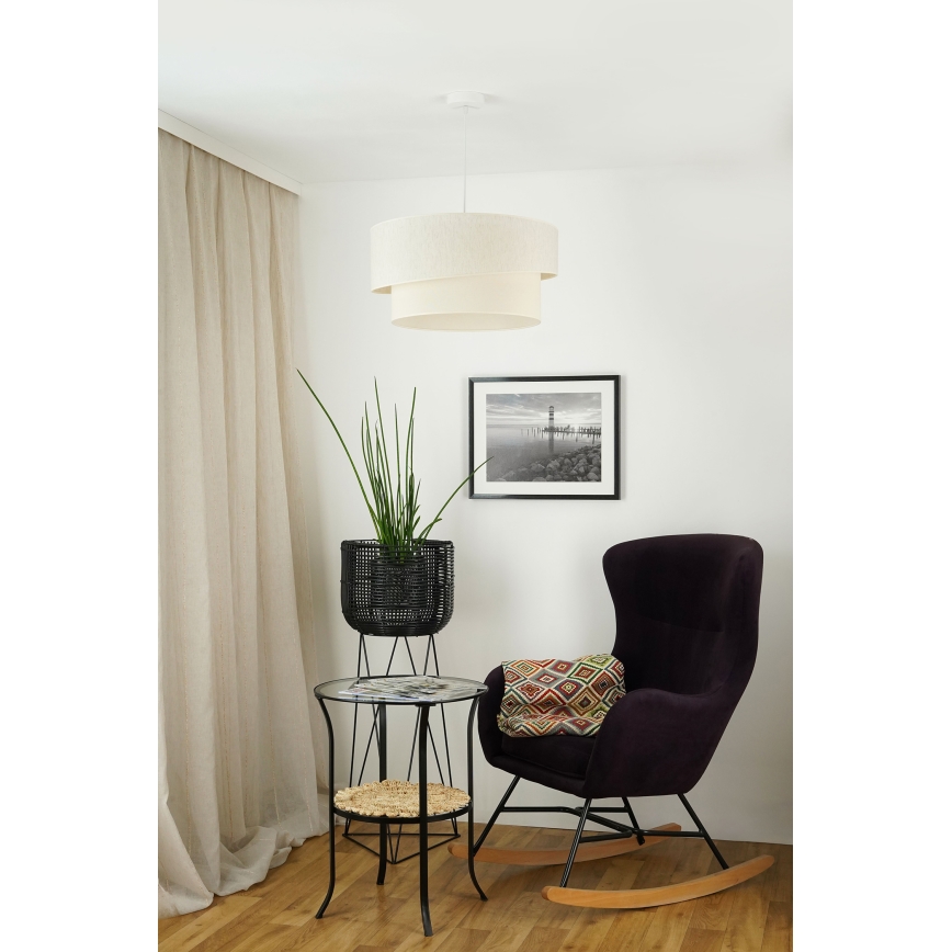 Brilagi - Kattokruunu johdossa SHINE 1xE27/15W/230V halkaisija 50 cm kerma