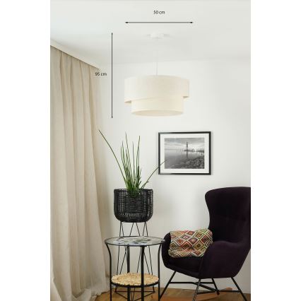 Brilagi - Kattokruunu johdossa SHINE 1xE27/15W/230V halkaisija 50 cm kerma