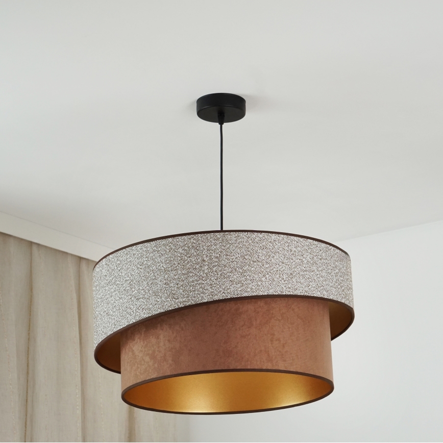 Brilagi - Kattokruunu johdossa VEGAS SHINE 1xE27/15W/230V halkaisija 50 cm harmaa/ruskea