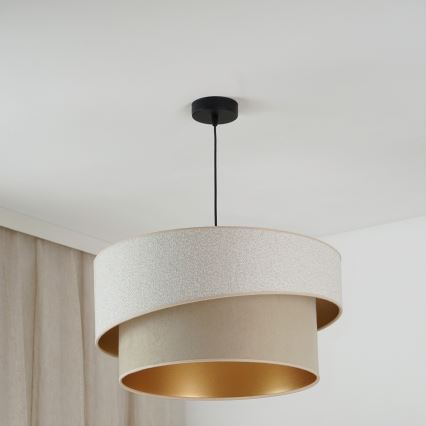 Brilagi - Kattokruunu johdossa VEGAS SHINE 1xE27/15W/230V halkaisija 50 cm kerma/beige