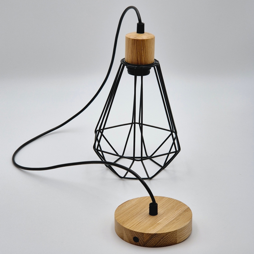 Brilagi - Kattokruunu johdossa WOODY BASKET 1xE27/60W/230V tammi