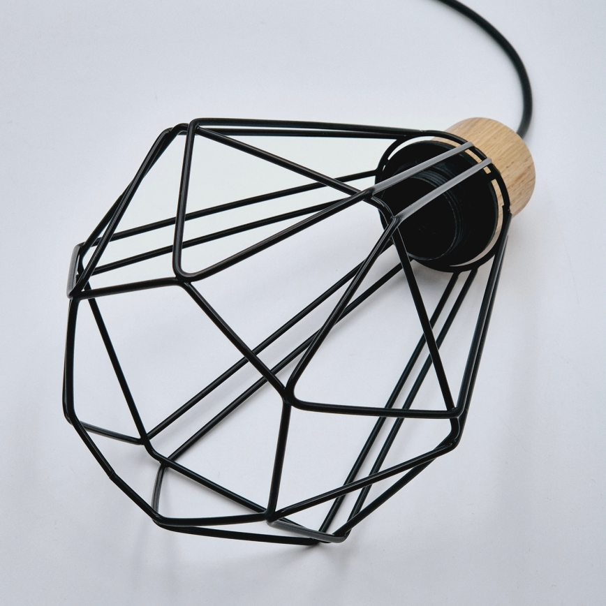 Brilagi - Kattokruunu johdossa WOODY BASKET 1xE27/60W/230V tammi