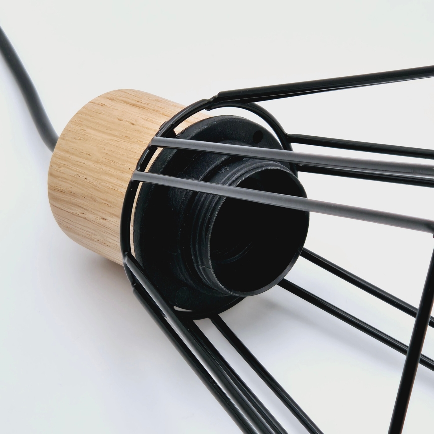 Brilagi - Kattokruunu johdossa WOODY BASKET 1xE27/60W/230V tammi