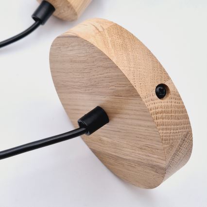 Brilagi - Kattokruunu johdossa WOODY BASKET 1xE27/60W/230V tammi