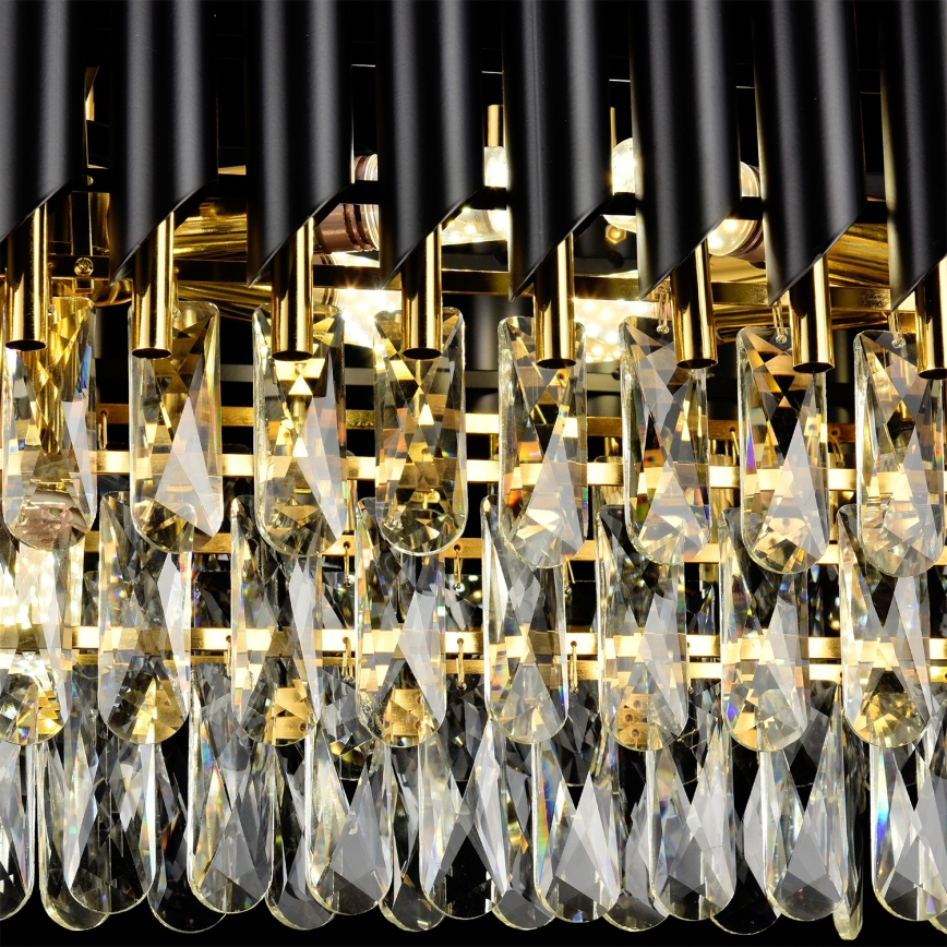 Brilagi - Kattokruunu ketjulla ECLIPSE 10xE14/10W/230V 78x28 cm musta/kulta